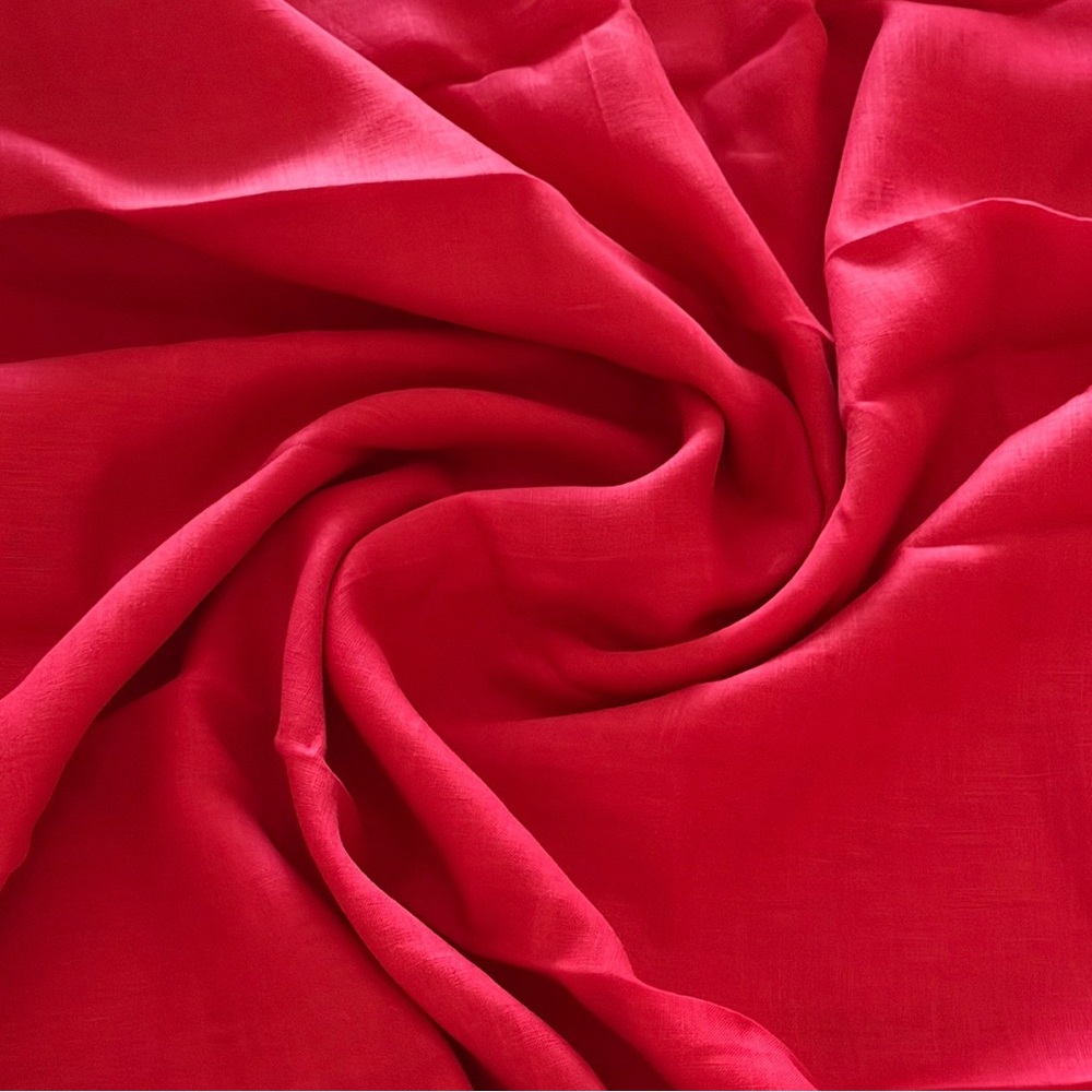 Vibrant Red Linen Fabric